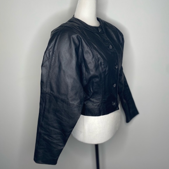Wilson’s Vintage Leather Moto Biker Jacket Black - Picture 6 of 11